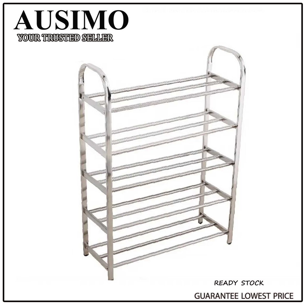 5 Tier Stainless Steel Shoe Rack/ Rak kasut/ Multi Purpose racks