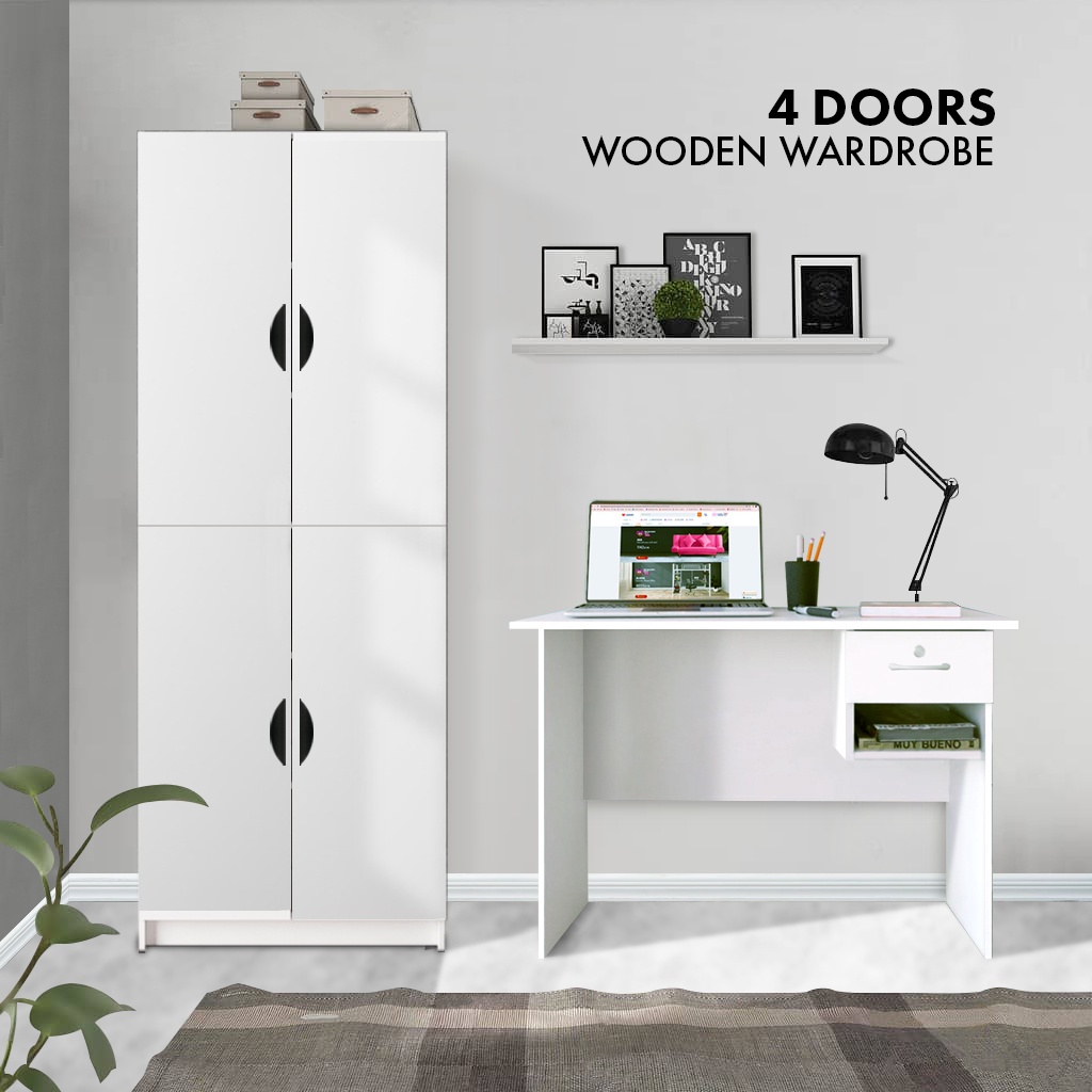 FREE SHIPPING!!! (Customize) 2 Door & 4 Door Wooden Wardrobe / Almari Baju / Bedroom Concept