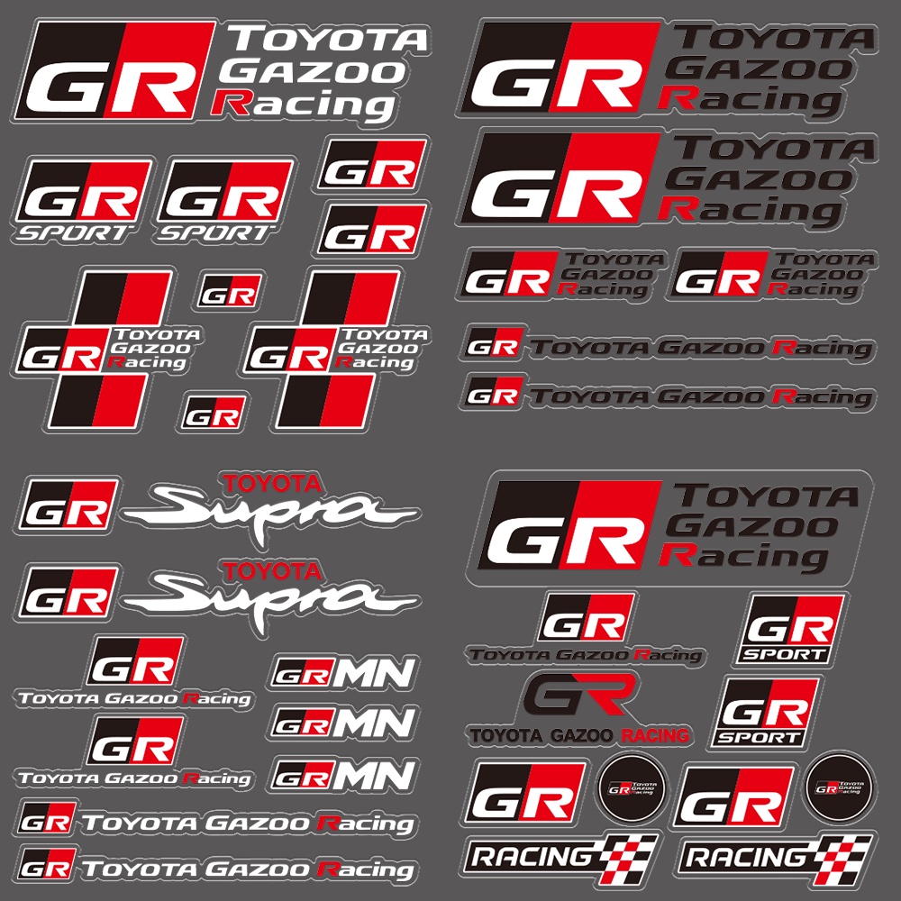 Car Sticker TOYOTA GAZOO RACING GR Logo Emblem Auto Decal Stickers ...