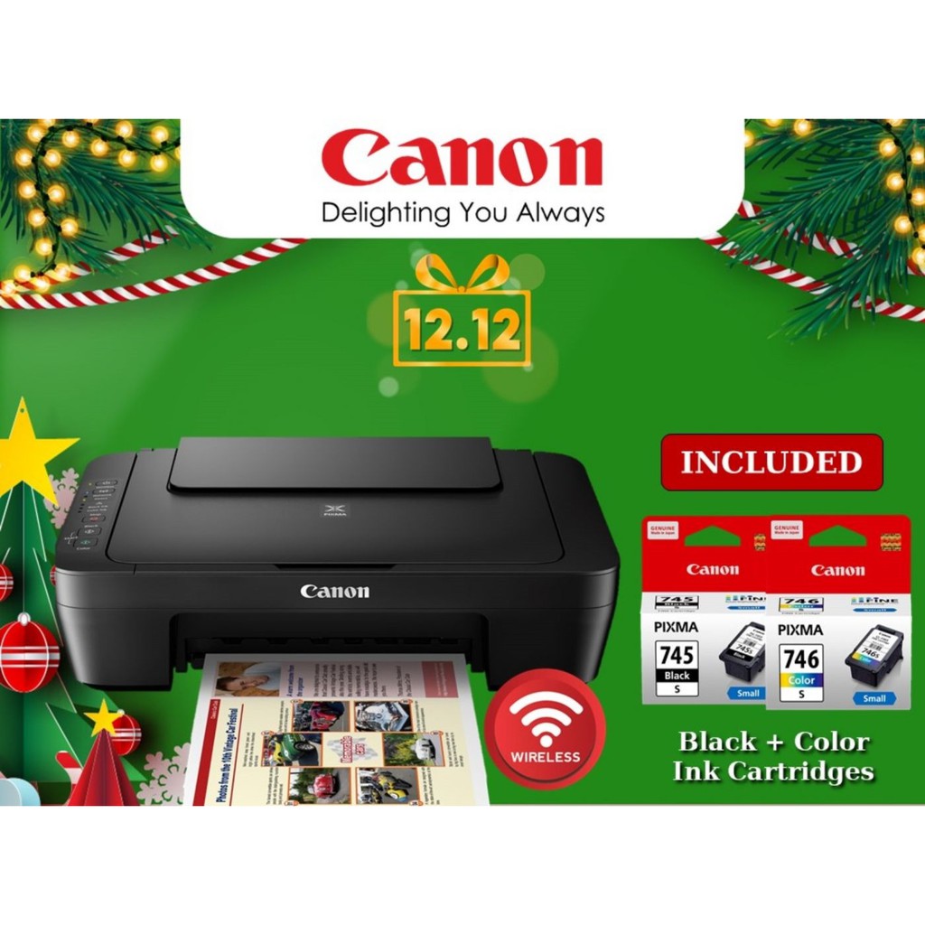 CANON PIXMA MG3070S WIRELESS 3 IN 1 COLOR INKJET PRINTER **^^^ E410