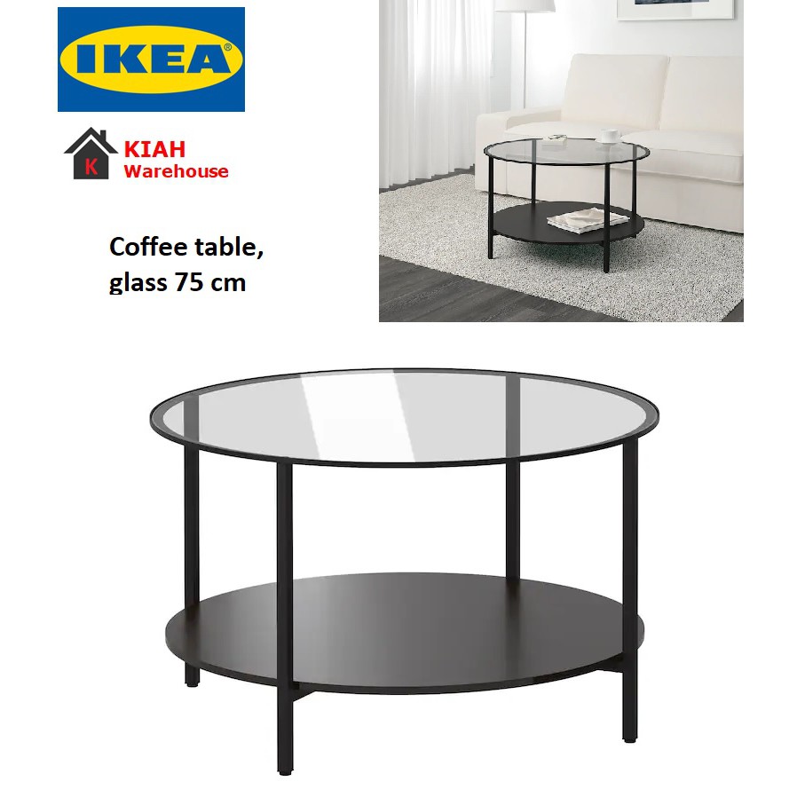 IKEA VITTSJO Round Coffee Table Living Room Glass Table IKEA VITTSJO Round Coffee Table Living Room Glass Table