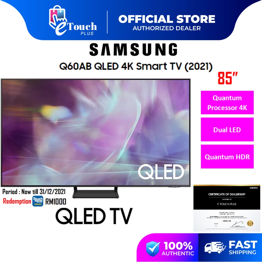 Samsung 85 Inch 4K Smart QLED TV QA85Q60ABKXXM Q60A Television, Televisyen 电视机