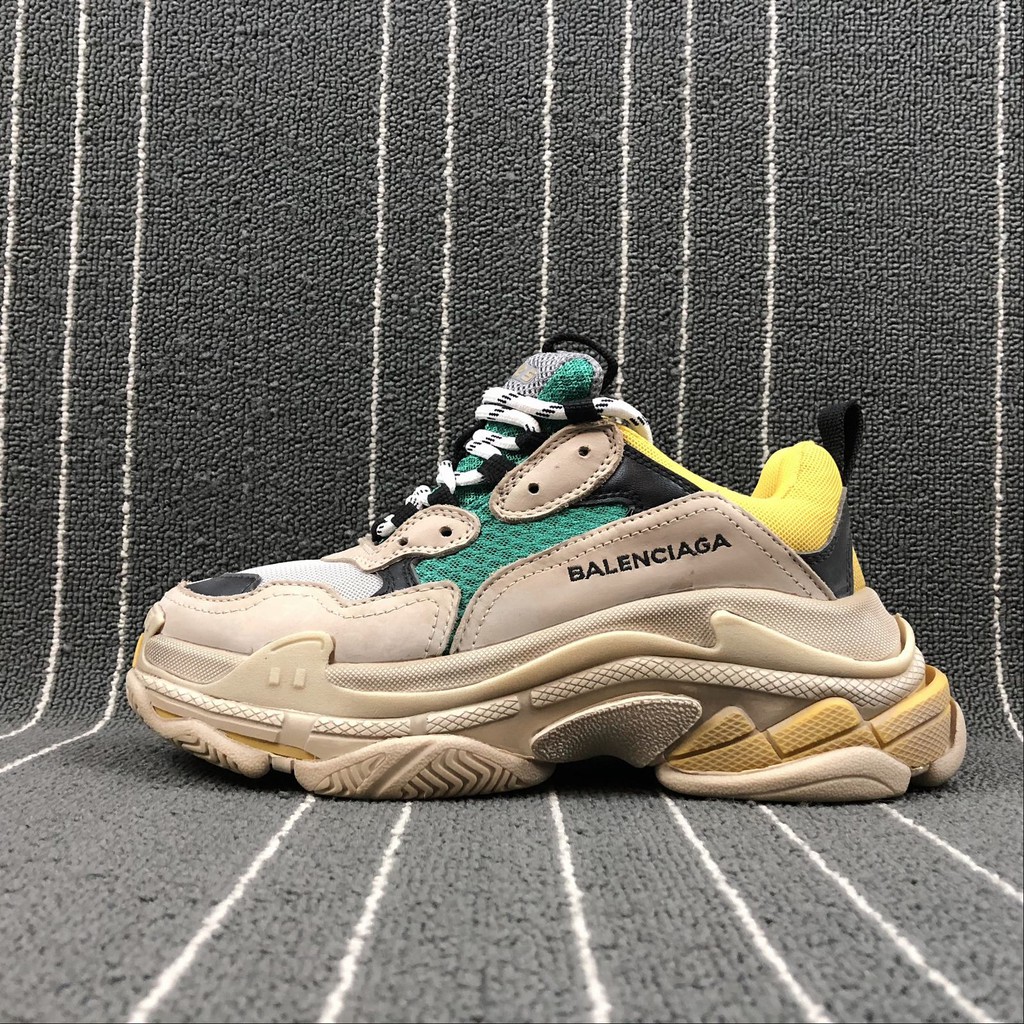 Balenciaga Leather Triple S Trainer Sneakers in Blue for Men