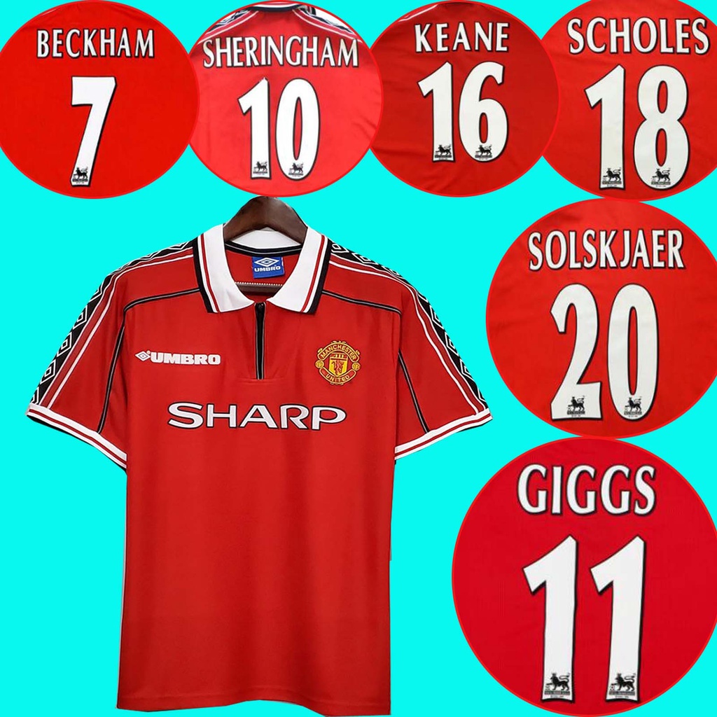 Manchester United 1999-2000  home retro shirt classic jersey KEANE#16