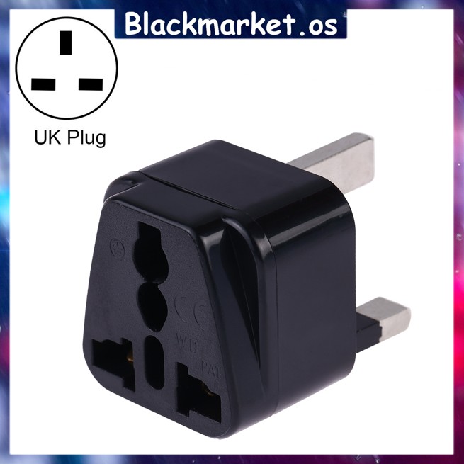 [Malaysia Plug] 3 Pin Plug Universal Adaptor UK Travel Safety Adapter (Black)