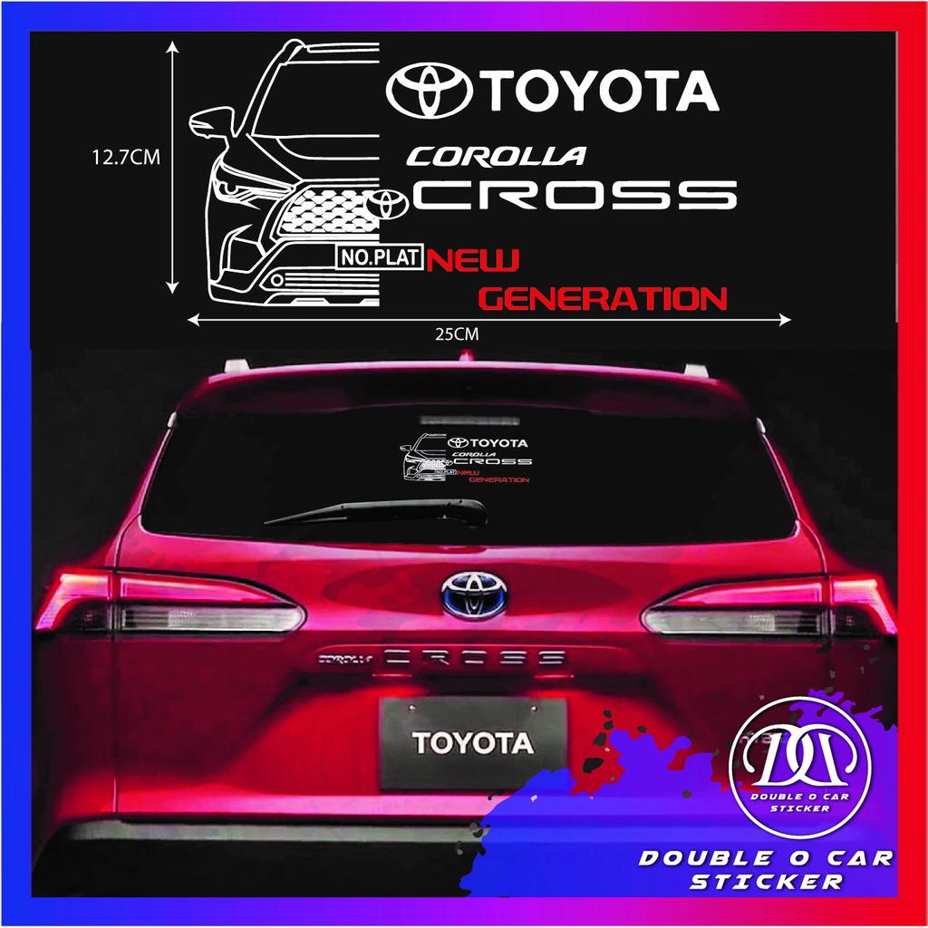 [Ready Stock]Toyota Corolla Cross new generation shape&word sticker KI00527(PM ME NO. PLAT)