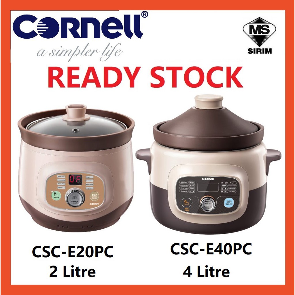 Cornell CSCE40PC 4 Litre Purple Clay Digital Slow Cooker CSCE20PC