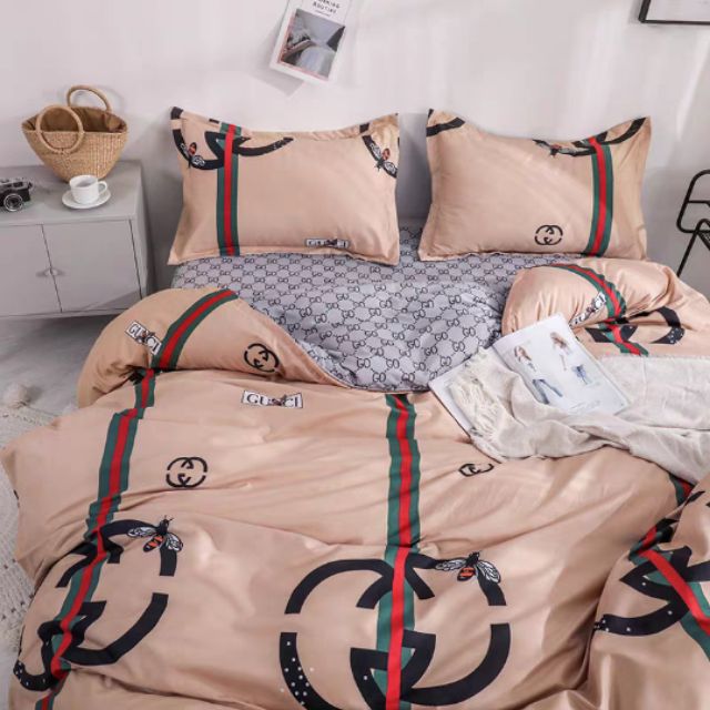 Gucci inspired Bedsheet set cadar single queen king 4in1 with duvet