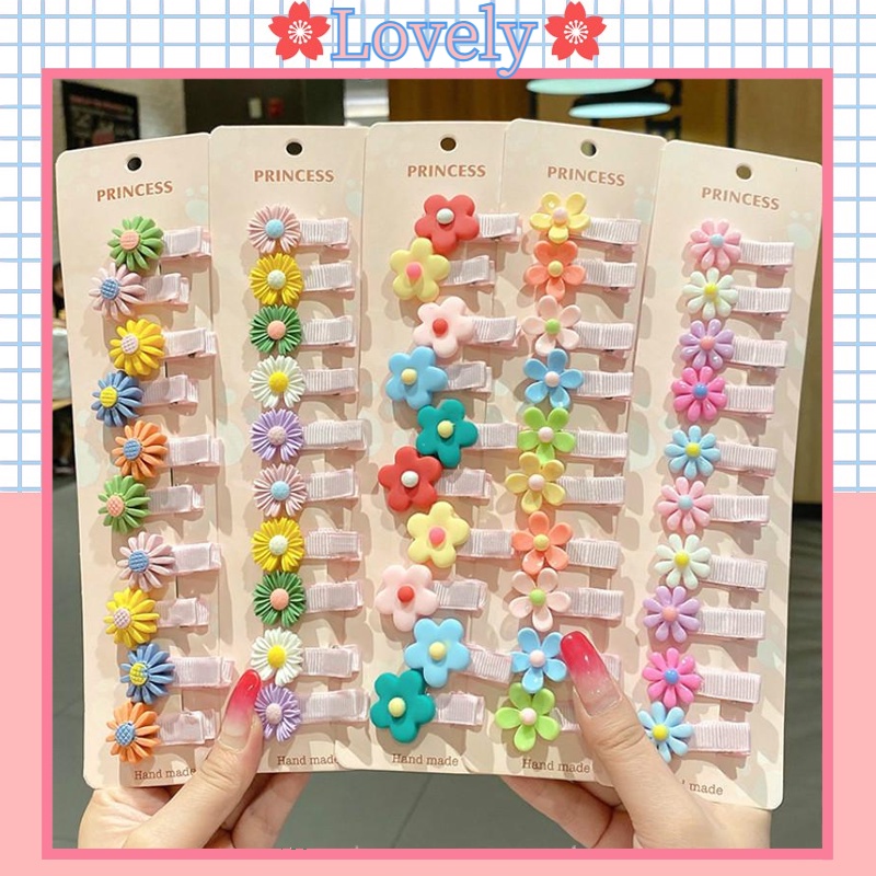 10Pcs/set Hair Clip Korean Children's Princess Cute Cartoon Hair Pin Hair Accessories