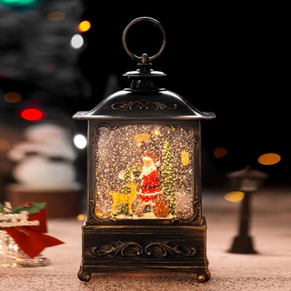 Christmas Snow Globes Lantern with Music，Lighted Water Snow Globe 8 in ...