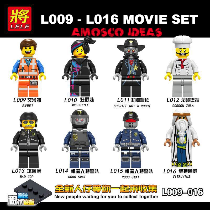 Lele Minifigure 010 011 012 013 014 015 Swat Emmet Wyldstyle Chef Police L009 L016 Shopee Malaysia