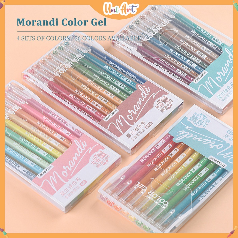 9pcs Morandi Gel Pens Set Multi Color Gel Ink Pens Vintage Marker Liner Stationery Gift