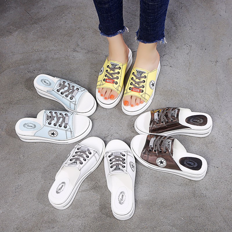 chunky sole canvas shoes