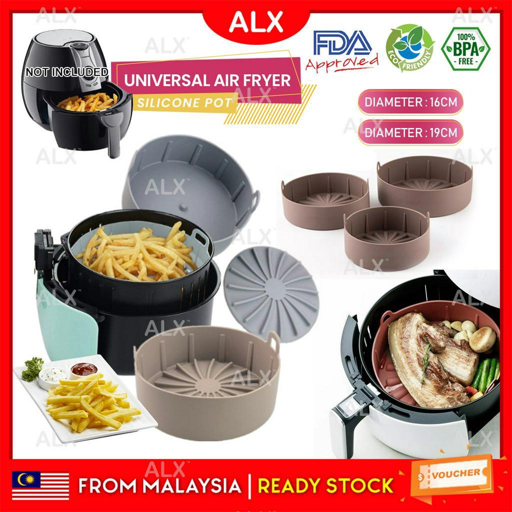 ALX CLEAR STOCK [UPGRADED] Air Fryer Silicone Pot 16/19cm Round FDA Approved Food Safe Oven Accessories Dishwasher Safe