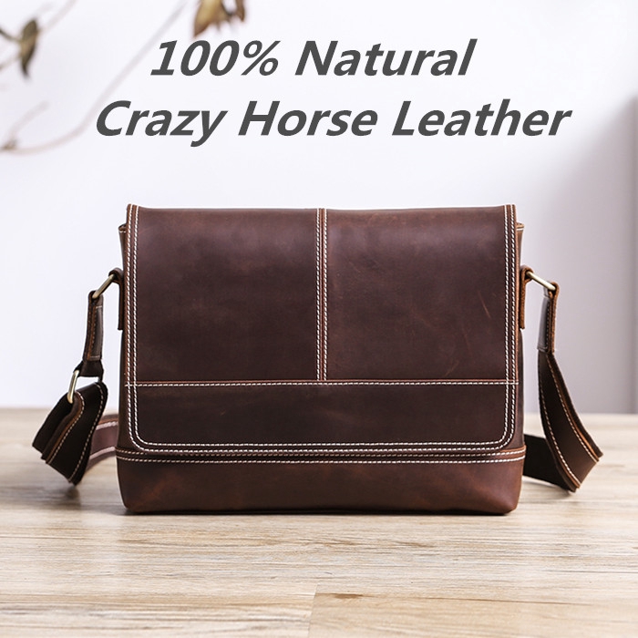 pure leather messenger bags