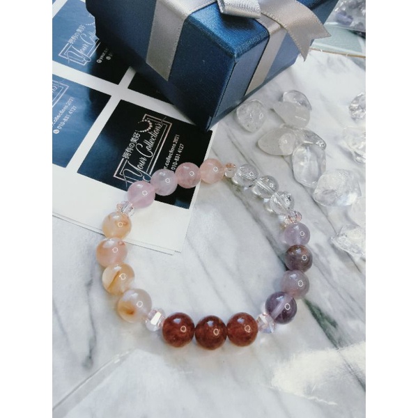 5 Types Natural Stone Healing Crystal Beaded Bracelet Women Handmade