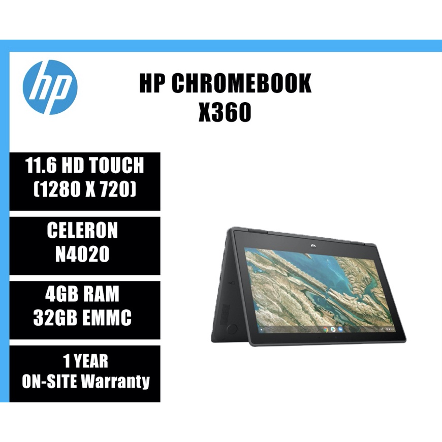 HP Chromebook X360 11 G3 Laptop (Intel Celeron/4GB RAM 32GB l/11.6" HD Touch Screen/Chrome OS