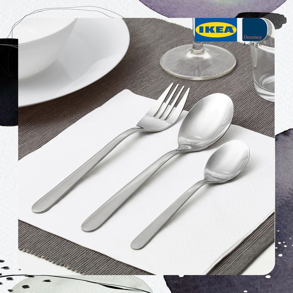 [12PIECE] IKEA CUTLERY SET MOPSIG CUTLERY SET SPOON FORK TEASPOON SET