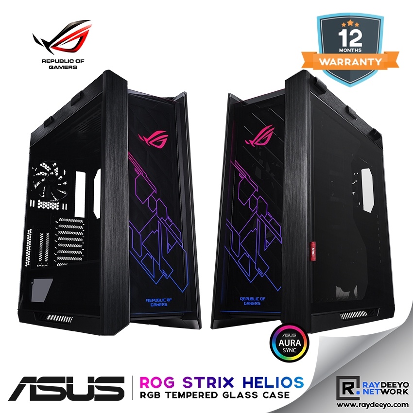 Asus Rog Strix Helios Atx Eatx Aluminum Frame Gaming Case Rgb Tempered Glass Gpu Braces Shopee Malaysia