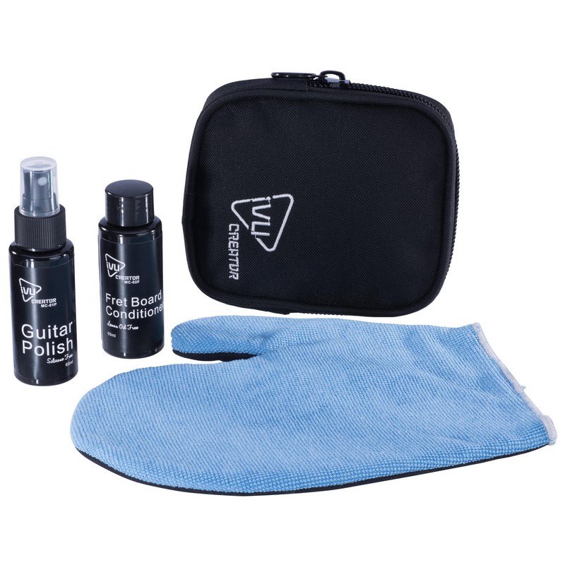 Downey Musical Instruments (IVU MCK-01 Music Care Kit Guitar Body Set (Bright Wax/Fingerboard Oil/Piano Cloth)