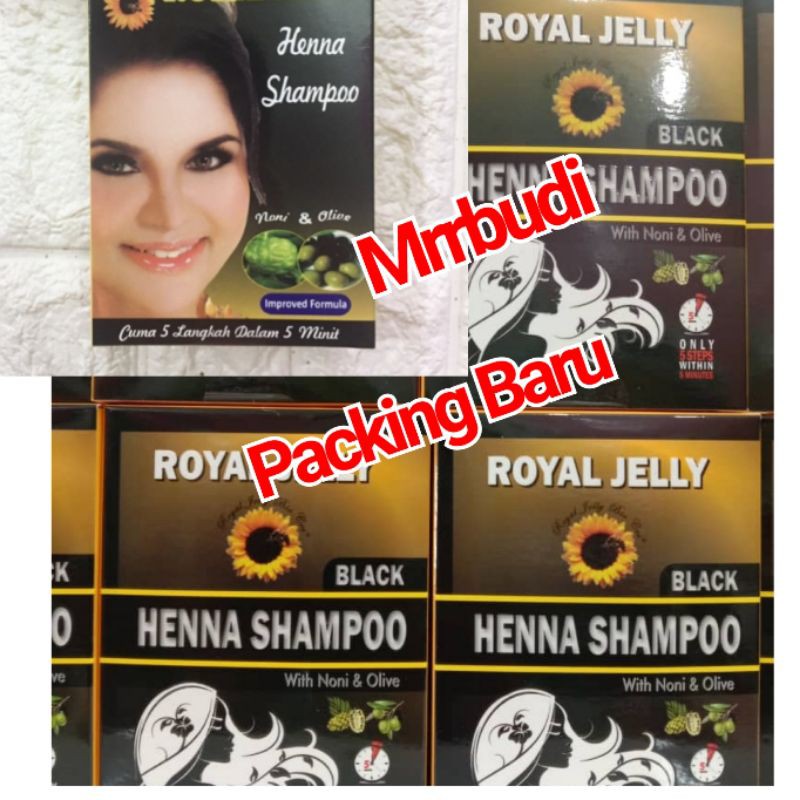 Royal Jelly Henna Shampo Borong 1box 3keping inai shampo syampu ...