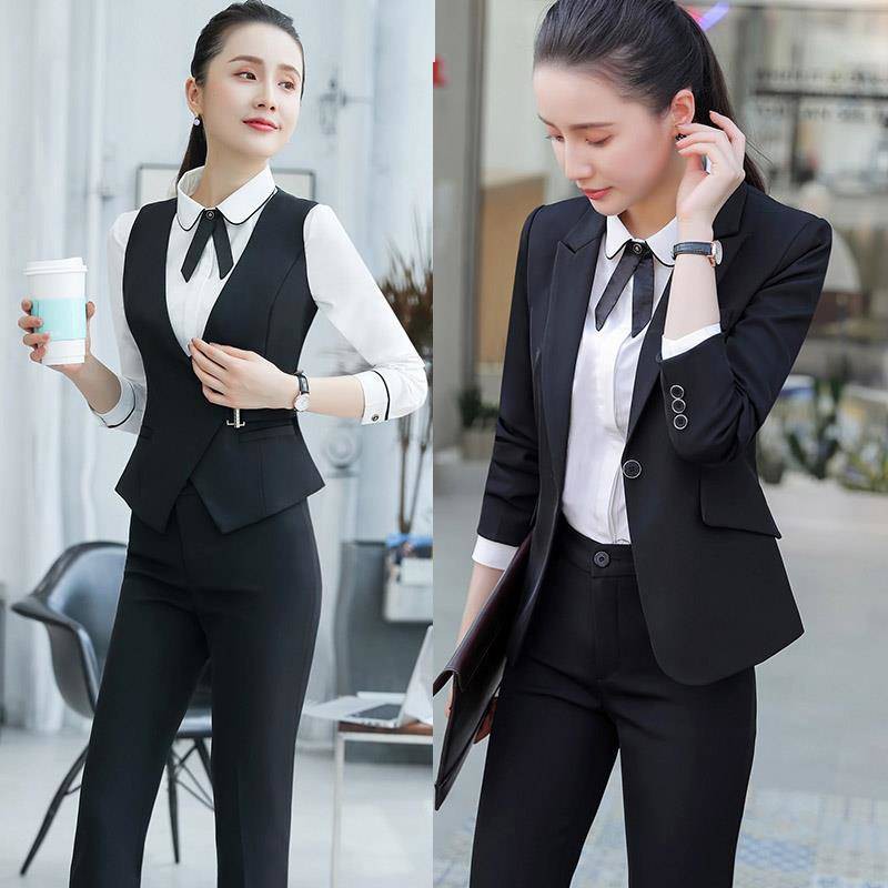 pakaian seragam/uniform/housekeeping uniform/ hotel uniform/Black suit vest vest female spring