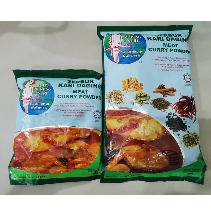 Cap Burung Nuri Serbuk Kari Daging Parrot Brandparrot Brand Meat Curry