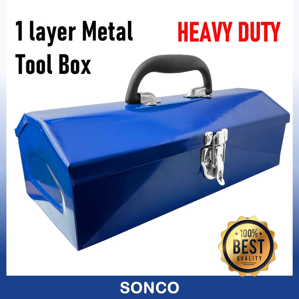 SONCO 1 Layer Metal Tool Box 13" / Toolbox Home Repair MultiTool Box