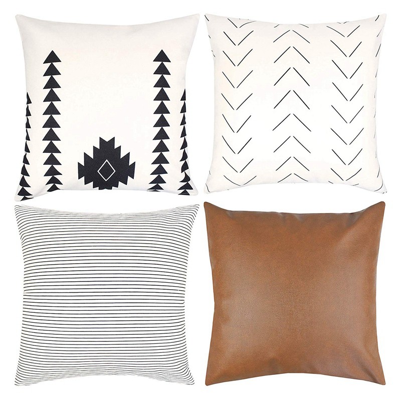 Pillow Covers Only For Couch Sofa Set Of 4 18x18 Inch Short