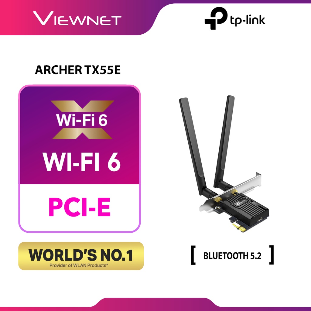 TPLink Archer TX55E AX3000 WiFi 6 & Bluetooth 5.2 PCIe Wireless