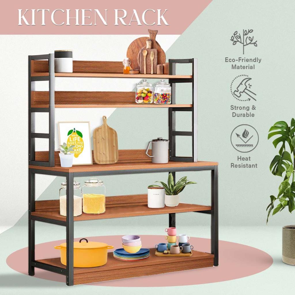 READY STOCK FINSSO: Kitchen Cabinet Rack 80CM/100CM/120CM / UTILITY SHELF/ STORAGE RACK