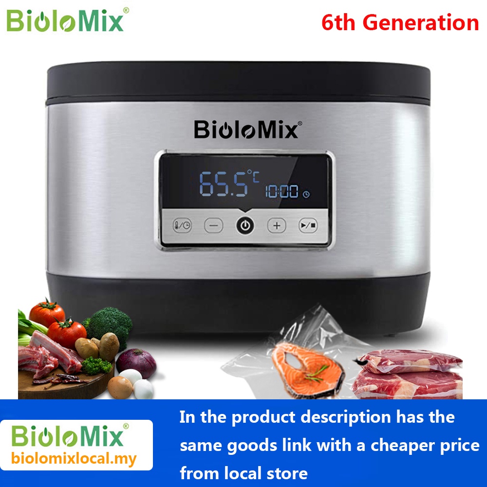 BioloMix 6th Generation 700w Sous Vide Oven Pro 8L Slow Cooker Pot Accurate Temperature Touch Control Water Circulator Bath