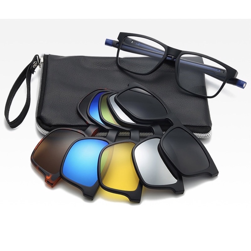 (Ready Stock) 5 in 1 Sunglasses (2507)TR90 Clip On Spectacle