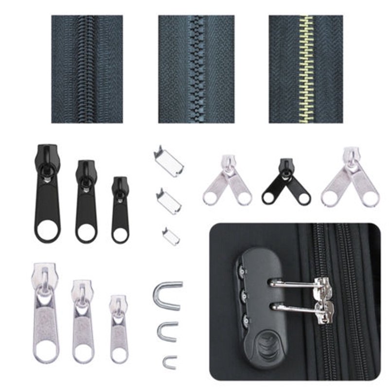 84 Pcs/Set Zip Head Tool Universal Repair Replacement Kits Pieces Zipper Fixer 