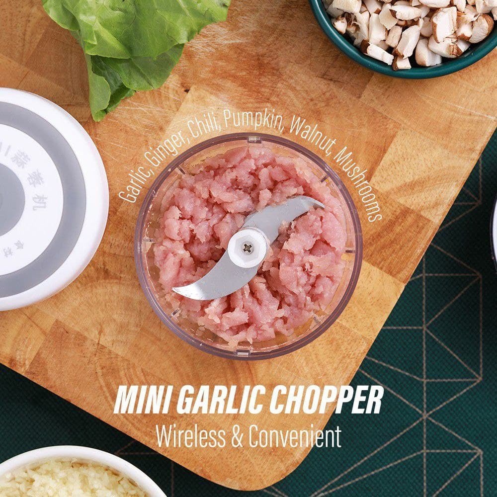 [READY STOCK]WIRELESS MINI BLENDER CHOPPER~Mini USB Electric Garlic Masher Wireless Press Mincer Vegetable Chili Meat
