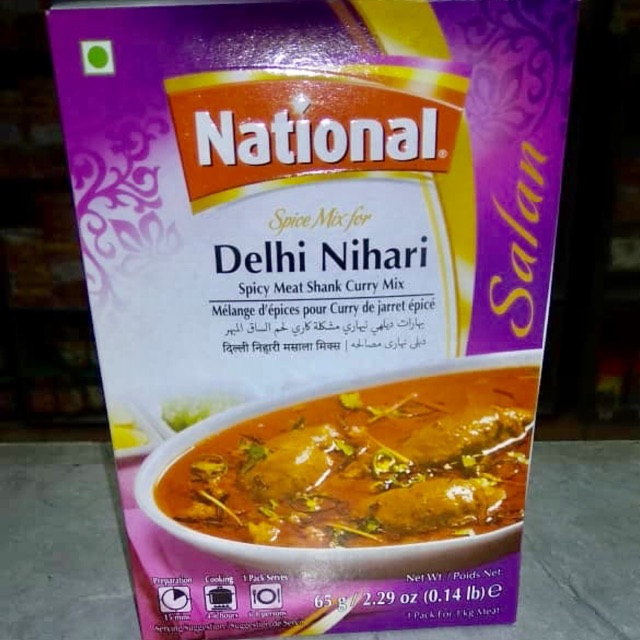 National Delhi Nihari 65gm Spice Mix Masala / Rempah Ratus campuran kari Nihari Delhi National Foods Pakistan