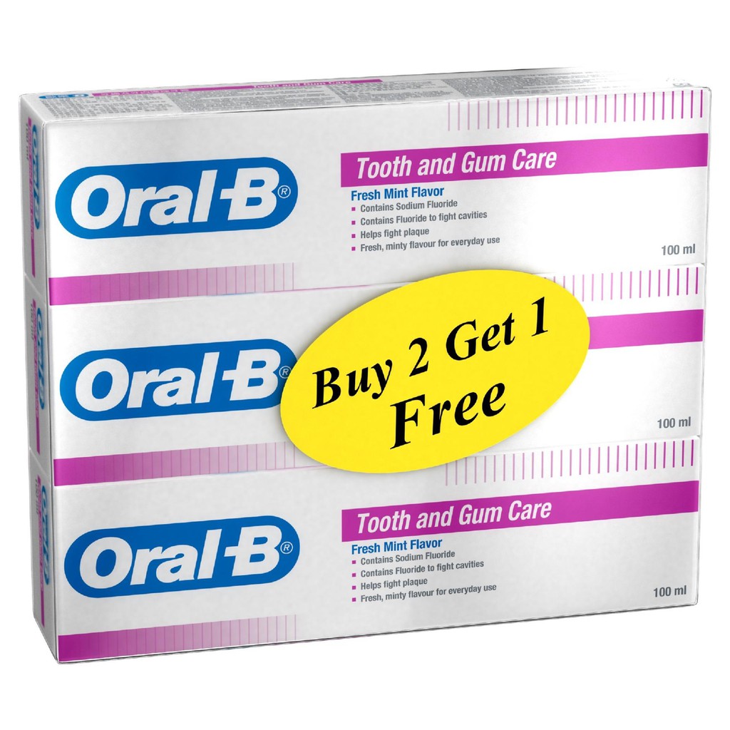 Oral B Oral-B Tooth And Gum Care Toothpaste - Fresh Mint ( Buy 2 Get 1 ...