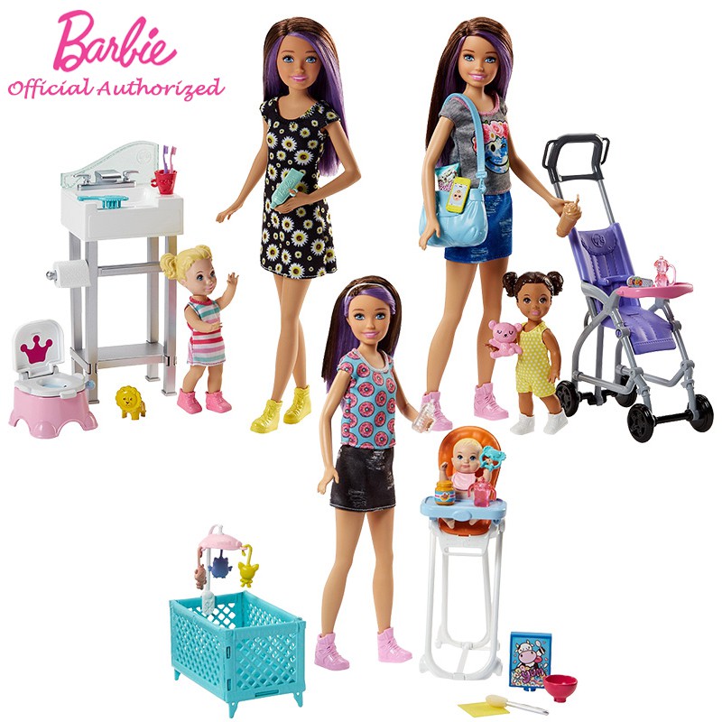 Barbie Skipper Babysitters 3 Style Doll Toys Learning Take Care The Baby As A Mother With Many Accessories For Gift Shopee Malaysia