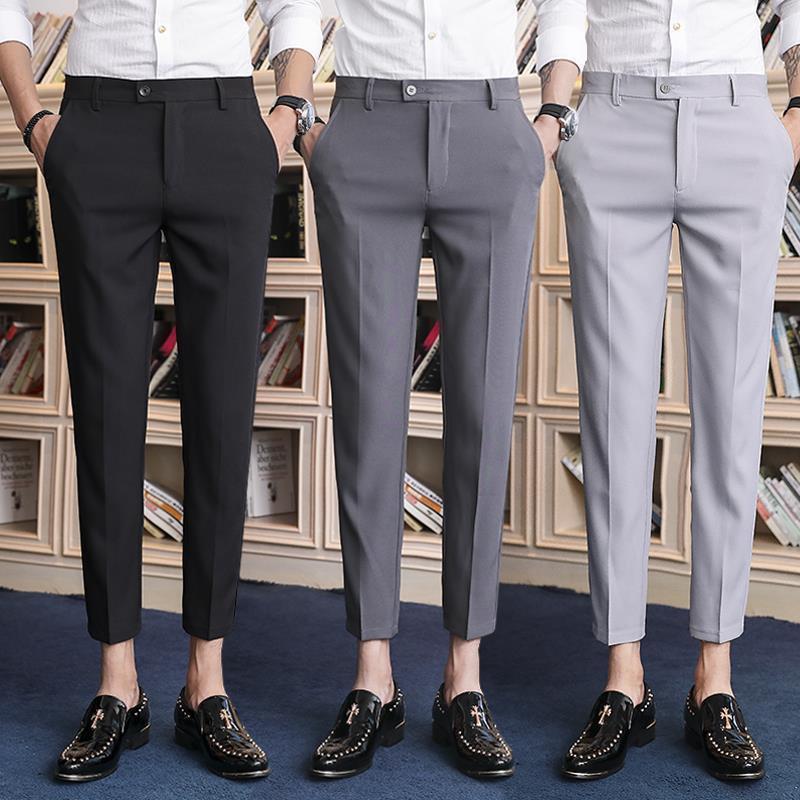 😎M-8XL🔥Men's Formal Pants Ankle Trousers Business Casual Fashion ...