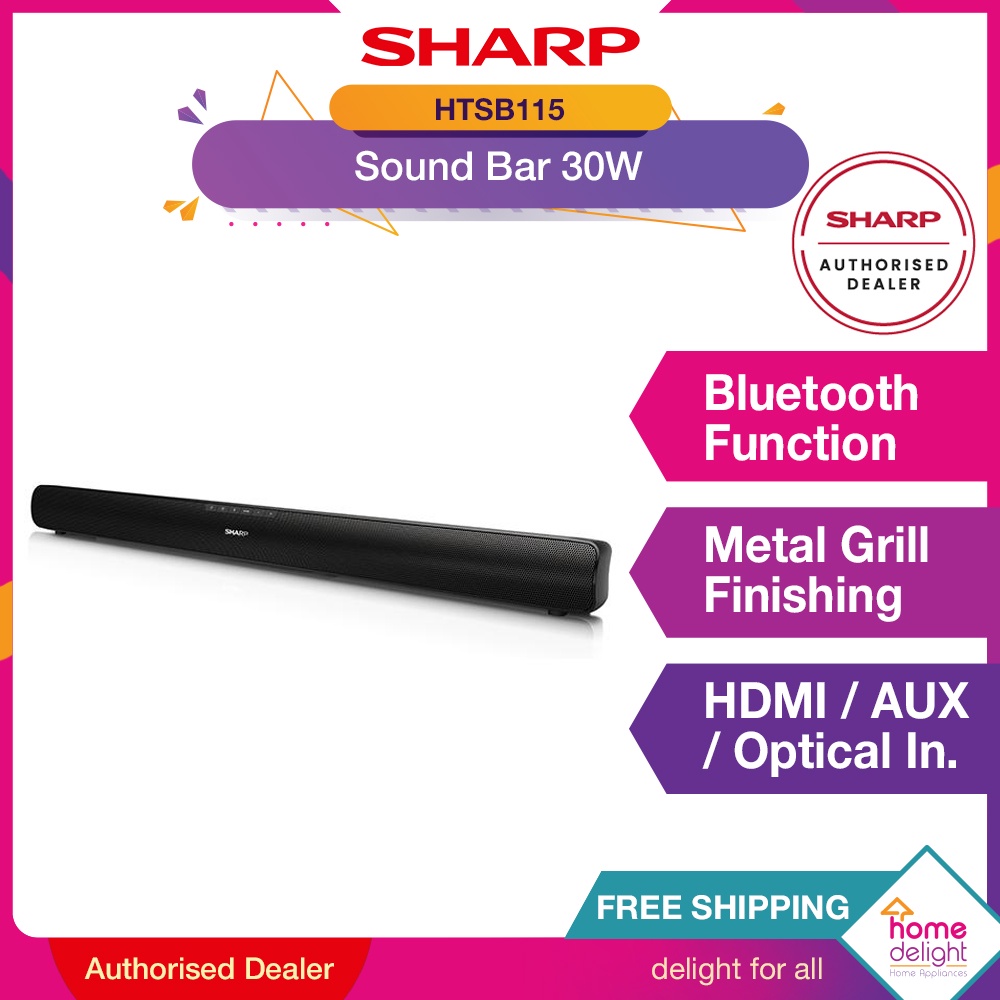 [FREE SHIPPING] Sharp Sound Bar with Bluetooth Function 30W [ HT-SB115 \ HTSB115 ]