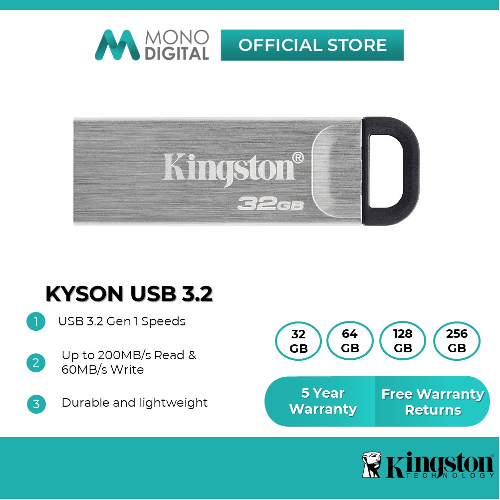Kingston DataTraveler Kyson USB 3.2 Flash Drive (32G/64G/128G/256G)