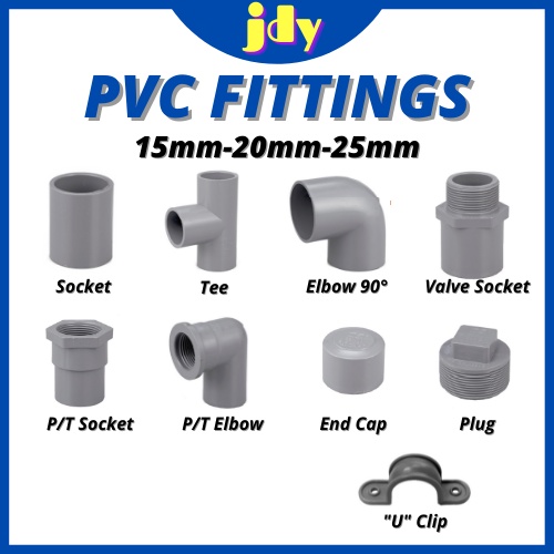 PVC Pipe Fitting Paip PVC Connector Socket Elbow Tee Valve Socket Plug ...