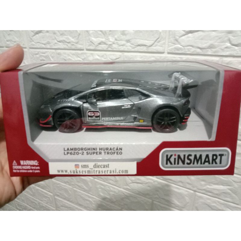 Diecast Kinsmart Kinsmart 1/36 Lamborghini huracan LP620-2 super Trofeo  metal Car | Shopee Malaysia