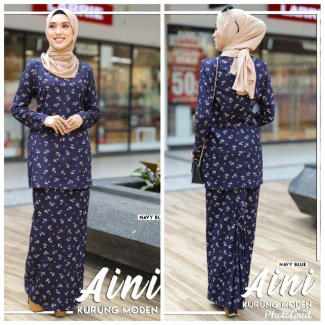 Baju Kurung Moden Aini Kain Kipas Belakang Wudhu Friendly Shopee Malaysia