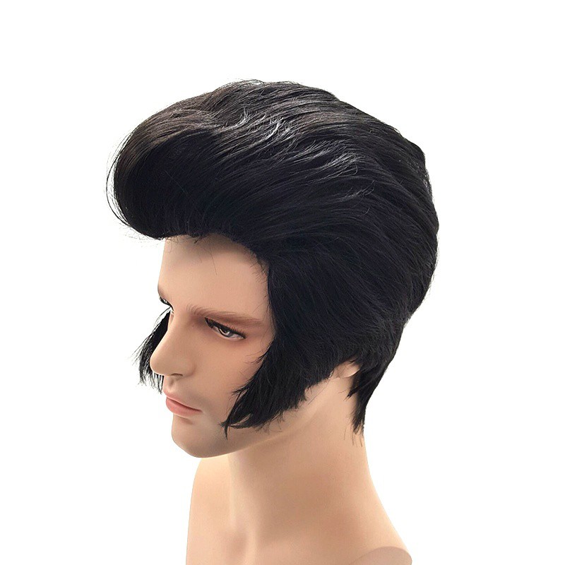 Elvis Presley Hairstyle Short Wigs For Men Cosplay Natural