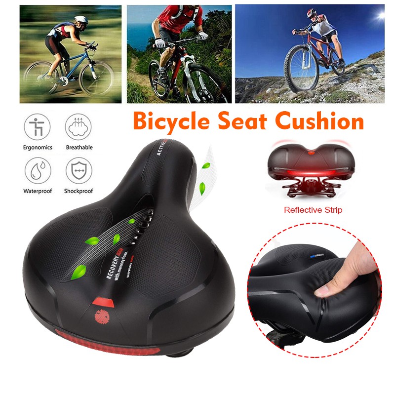 No Nose Mountain Bike Saddle Soft Bicycle Cushion Pad Wide Comfortable Bike Seat Cycling Ergonomic High Resilience Breathable for Men 1pc Black 