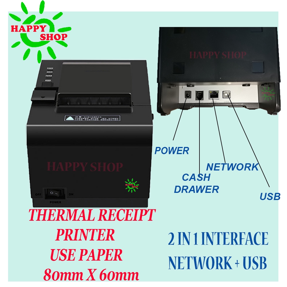 Geomaster F&B 80mm Thermal Receipt Printer , Resit Printer USB + LAN