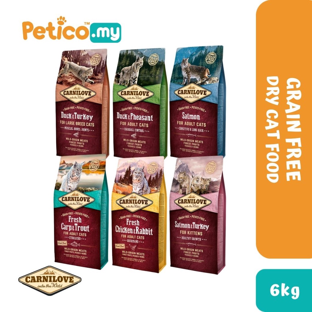 Carnilove 6kg Dry Cat Food (Salmon/ Duck/ Chicken/ Carp) Shopee Malaysia