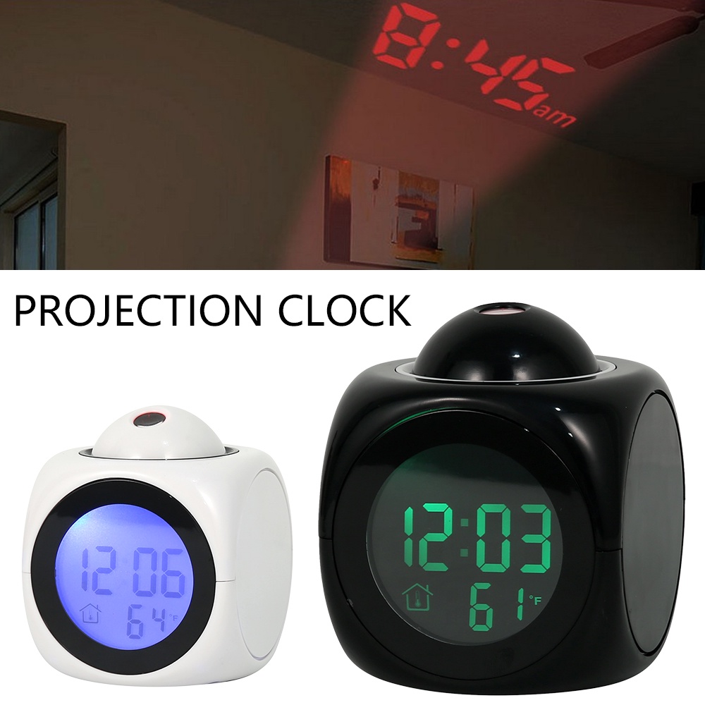 Digital Projector LCD Display Alarm Clock Voice Talking LED Projection