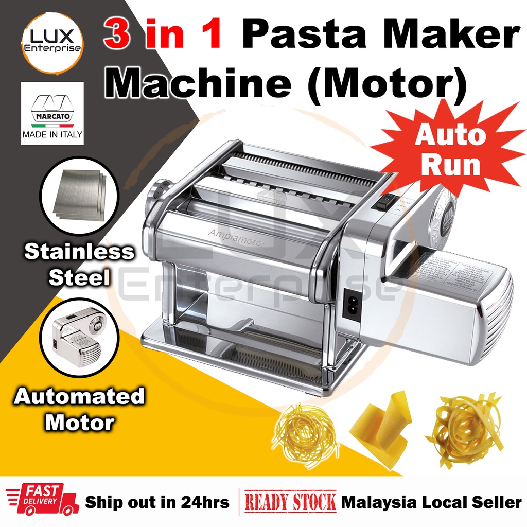 🔥READY STOCK🔥Ship in 24Hrs🔥ITALY MADE Electric Pasta Noodle Maker Machine Stainless-Steel with Automated Motor Mesin Mee